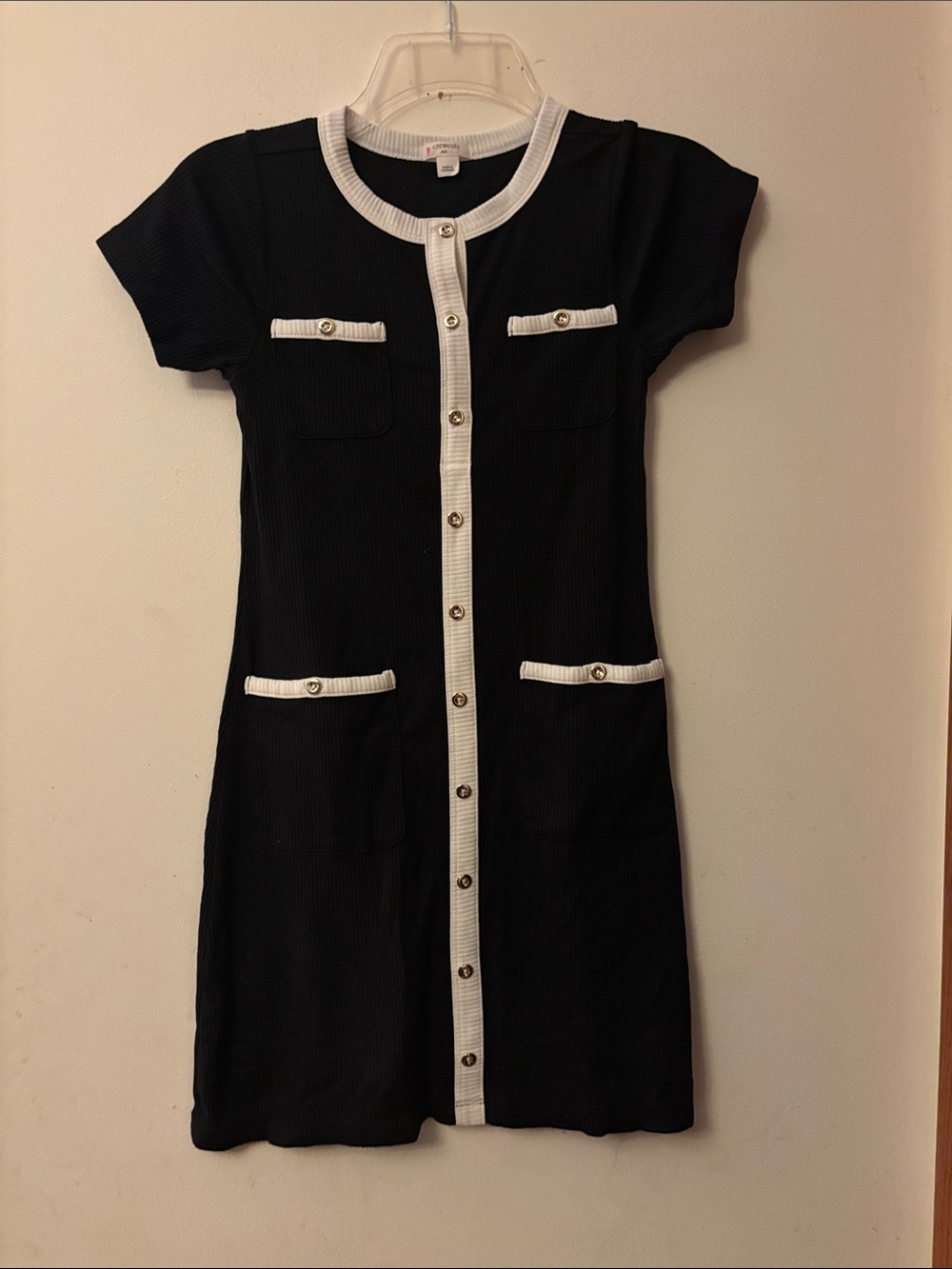 Crewcuts Black Mini Dress with White Trim